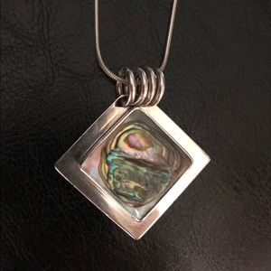 Sterling Silver Abalone Pendant Necklace